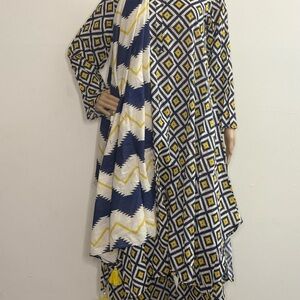 Pakistani Branded Casual Wear Lawn Shalwar Kameez Ego Women Patterns Yellow Blue